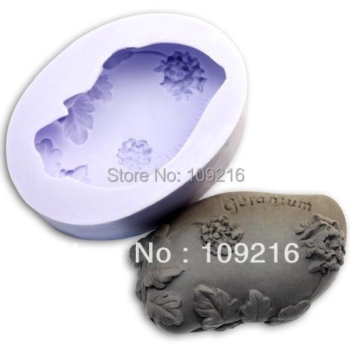 Wholesale!!!1pcs The Geranium Frame (R0971) Silicone Handmade Soap Mold Crafts DIY Mold