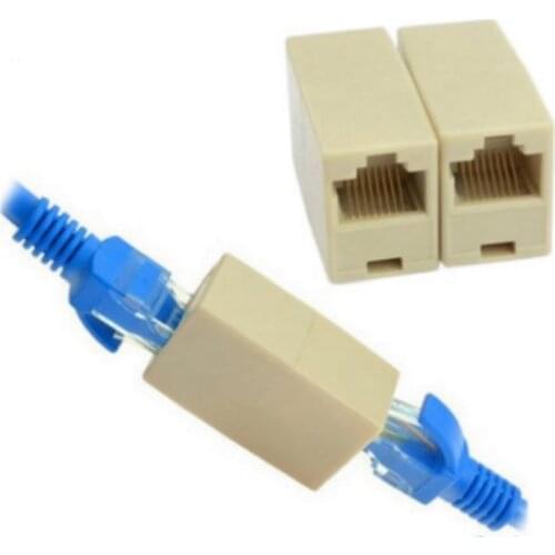 Elistooop 10pcs RJ45 Cat5 8P8C Socket Connector Coupler For Extension Broadband Ethernet Network LAN Cable Joiner Extender Plug