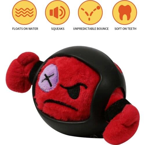 Plush Squeaky Dog Ball Toys for Small Dogs Interactive Rubber Pet Puppy Chew Toys Tooth Cleaning Training Supplies for Large Dog