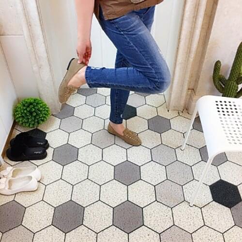 Dust-proof Printed Doormat PVC Silk Loop Geometry Black White Plaid Check Outdoor Rug Mats Shoes Scraper Door Mat Carpet