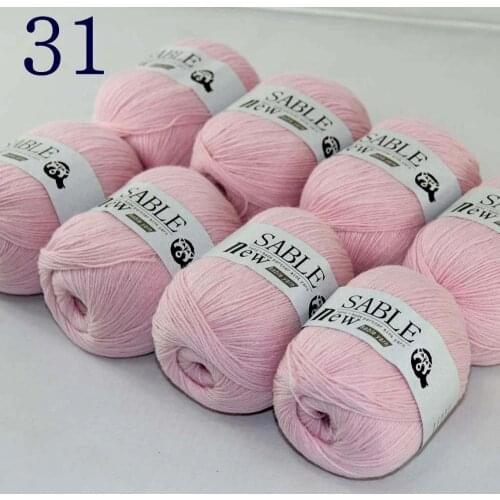 Sale Super Soft 8X50g Pure Sable Cashmere Wrap Shawls Hand Knit Wool Crochet Yarn Baby Pink 243-31-8