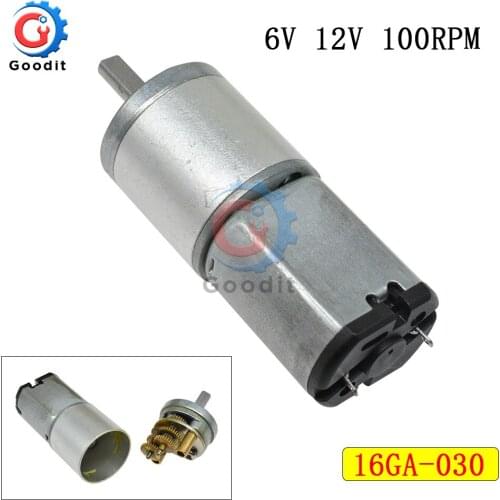 16GA-030 DC Gear Motor 6V/12V 100RPM Speed Reduction Gearbox Motor for RC Toys Patrs Micro Low Noise High Speed Full Metal Motor