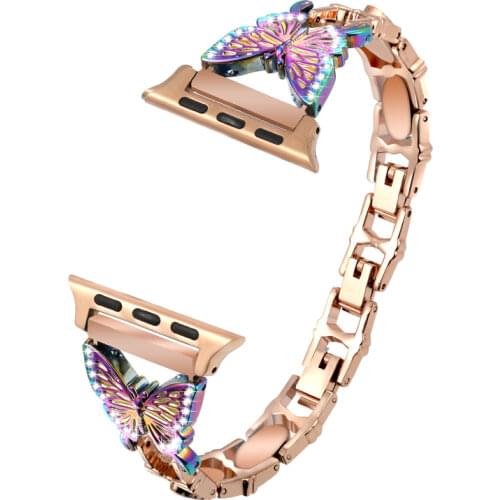 Chain Loop Link Watch Strap for Apple Watch Band 6 SE 5 4 3 2 1 38mm 40mm 42mm 44mm for Iwatch Loop 42mm Bracelet Wrist Woman