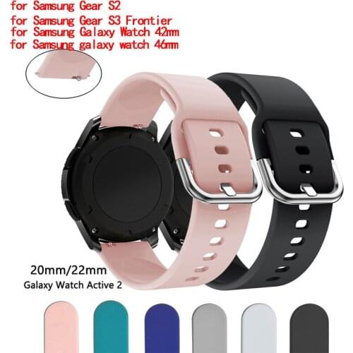 20mm/22mm Silicone Strap for Samsung Galaxy Watch 42mm 46mm Active 2 Gear S2 S3 WatchBand Bracelet for Huawei Huami Amazfit band