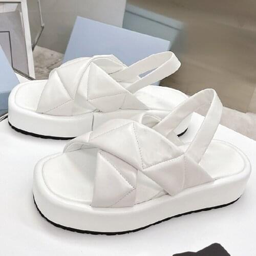Platform Sandals Chunky Gladiators White Woman Shoes Casual Shoes New Sandalias Mujer Flat Ladies Summer Leather Shoes women