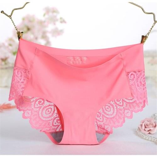 Sexy Lace Panties Indentation womens Briefs Cotton Cozy Crotch High Quality Ice texture Low Waist Cute Women Underwear