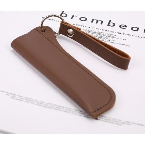 1pc Fold Knife First Layer PU Leather Cowhide Straight Knife Case Sheath Knife Cover Case Sheath Waistband Belt Buckle