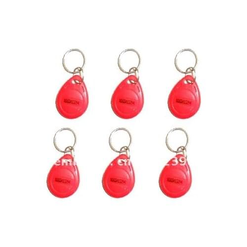 Free Shipping 100pcs/Lot Rfid Tag Access Control Smart Card 125Khz keyfobs EM4100 Red