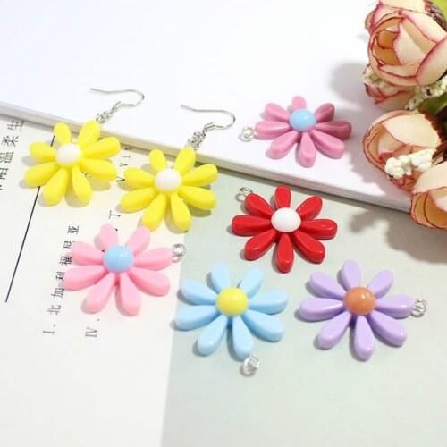 Mix 10pcs 3D Resin Flower Charms Pendant DIY Bracelet Womens Necklaces Jewelry DIY Making send in Pair