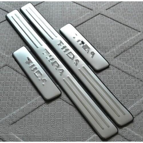 Car styling Stainless steel door sill Scuff Plate Car accessories For Nissan TIIDA 2005 2006 2007 2008 2009 2010