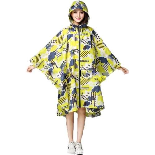 Stylish Hooded Women Raincoat Outdoor Long Poncho Waterproof Rain Coat Rainwear