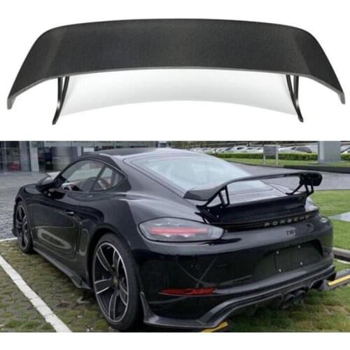 GT STYLE REAL CARBON FIBER REAR WING TRUNK LIP TAIL SPOILER FOR Porsche 718 Cayman Boxster 2016 2017 2018 2019 2020