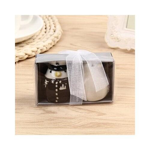 Wedding Cut Penguin Lover Couple Ceramic Salt and Pepper Shaker Favors And Gifts for Guest