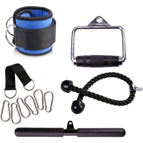 Gym Fitness Pulley Cable Machines Attachment Crossfit Strength Training Pull Down Grip Triceps Rope for Home Workout Accessories