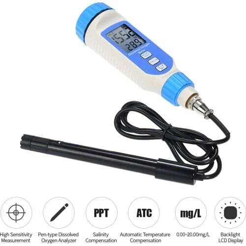SMART SENSOR Digital Dissolved Oxygen Detector Dissolved Oxygen Meter Portable DO Pen Type Water Quality Tester