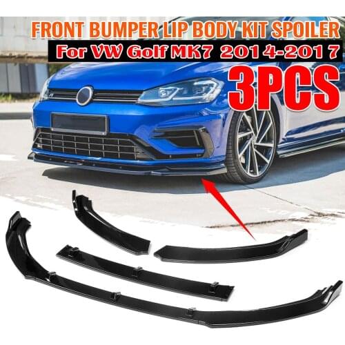 High Quality 3pcs Car Front Bumper Splitter Lip Spoiler Diffuser Protector Guard Cover Trim For VW For Golf MK7 MK7.5 2014-2017