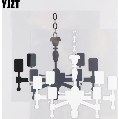 YJZT 14.9×15.5CM Chandelier Fashion Car Decoration Sticker Creative Vinyl Decal Black/Silver 20D-0164