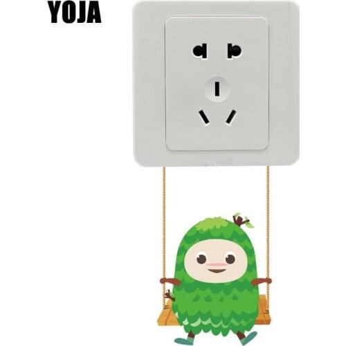 YOJA Little Tree Man Playing On Swings Decor Switch Wall Sticker Living Room Bedroom Personalized 8SS0634
