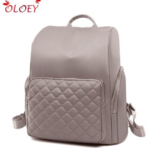 Womens Backpack 2020 New Oxford Cloth Multifunctional Travel Bag Large Capacity Waterproof Diamond Lattice Casual Wild Travel B