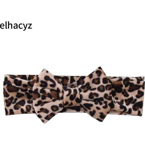 1 PC New Chic Leopard Infantile Girls 4'' Soft Velvet Headband Spring Headband Kids Big Hair Bow Children Party Hair Accessories