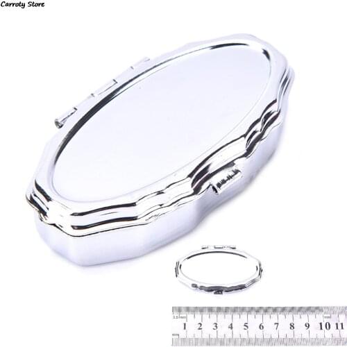 1pcs 2 Grid Moistureproof Medicine Holder Pill Storage Box 5.7*3.4*1.45cm Metal Oval Storage Box High Quality