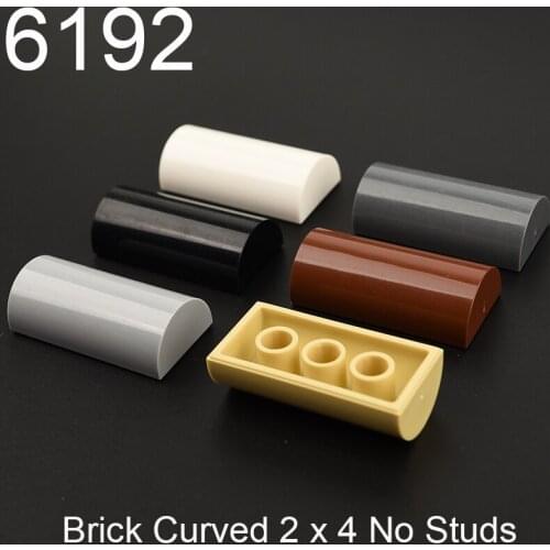 10pcs Building block 6192 Brick Curved 2 x 4 No Studs, Curved Top accessories parts MOC DIY Education Build Toys Brick