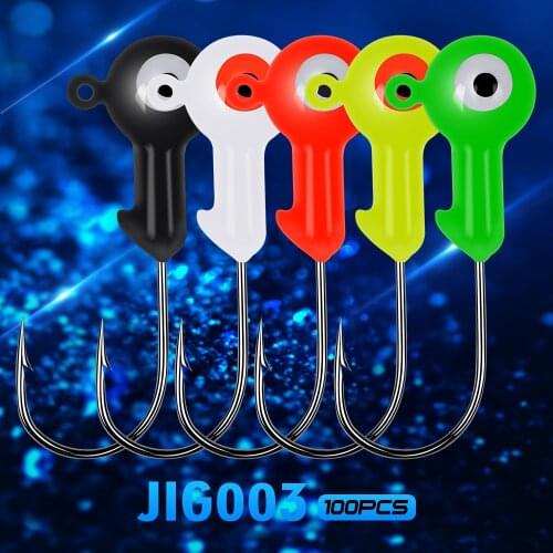 100pcs/lot Jig Big Hooks Lead Round Head Fishing Lures JIGS HOOKS 1G-2G-4G-5G-7G-10G Fishing Hook 5 Colors Fishhook