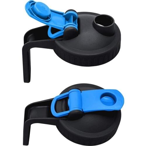 Mason Jar Lids with Handle Leak-Proof & Airtight Seal and Flip Cap, Easy Pour Spout Wide Mouth and Round Handle 2 Pack