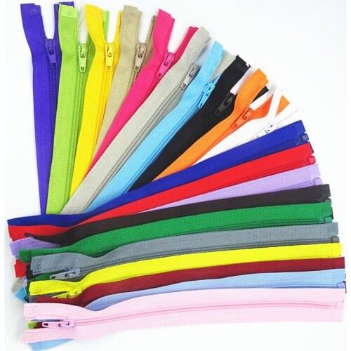 30Cm (12 Inch) 3# Opening Nylon Zippers Tail Resin Suitable For Clothing 10Pcs