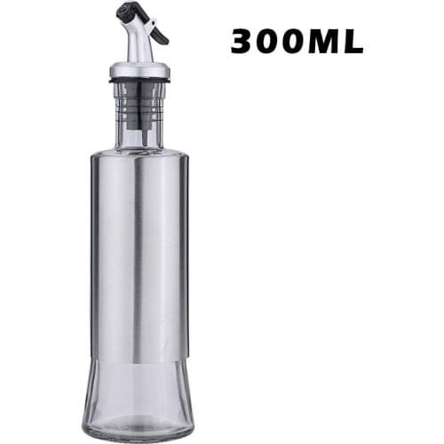 300ml Kitchen Olive Oil Dispenser Universal Vinegar Sauce Oil Glass Bottle Seasoning Bottele for BBQ Kitchen Cooking