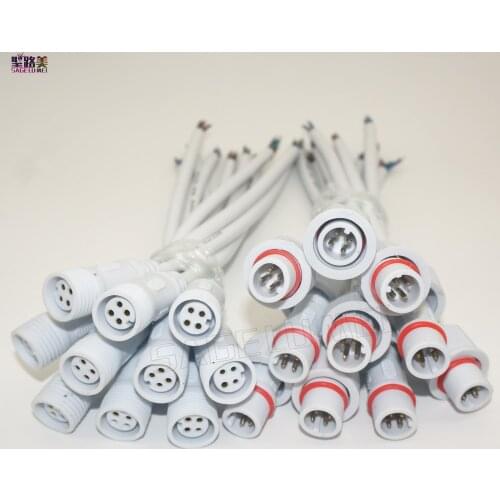 5pairs 4 Core 4pin Waterproof pigtail;male to female 20cm long each;male connectors diameter:13.5mm IP68 led connector plug