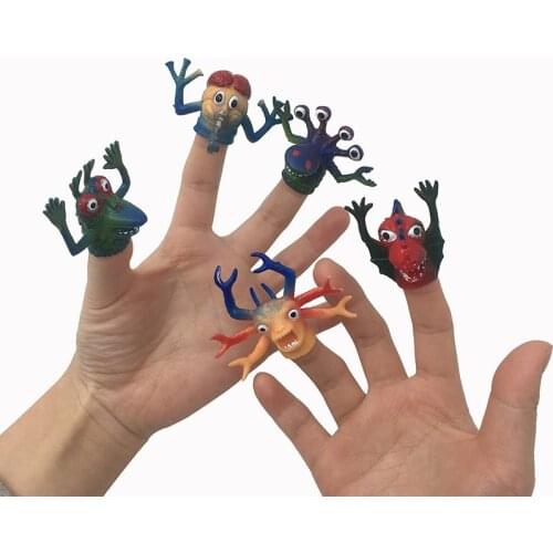 5pcs/Lot Little Monster Finger Puppets PVC Mini Ghost Head Zombie Telling Story Puppets Hand Toys Party Gifts
