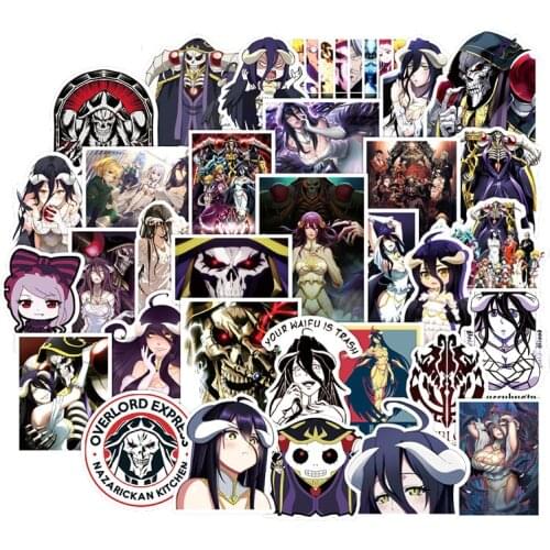 10/30/50Pcs Vintage Anime Overlord Retro Stickers For Home Living Room Decoration Kraft Stickers Painting Stickers