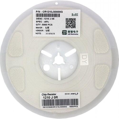5000pcs 1210 5% SMD resistor 0R~1M ohm 1/3W 0R 1R 10R 100R 220R 470R 510R 1K 4.7K 10K 33K 47K 51K 100K 560K 820K 1M 2M 5.1M 10M