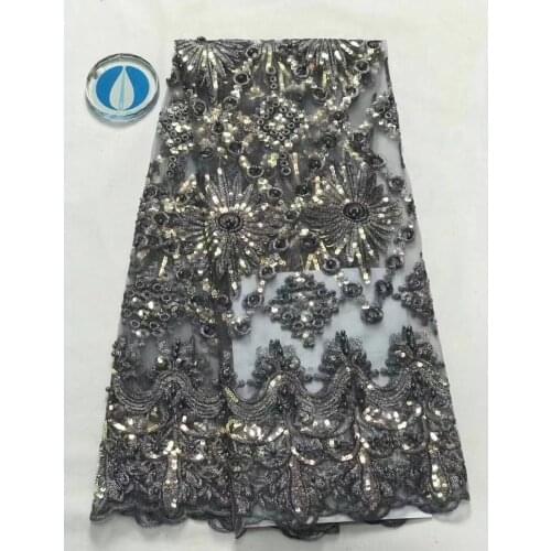 African Sequins Lace Fabric 2021 High Quality French Lace Fabric Nigerian Tulle Lace Fabric Wedding Dress HS3443