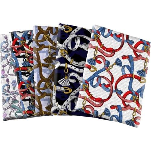 Chain Design Pattern Printed Bullet Textured Liverpool Patchwork Tissue Kids home textile 50*145cm