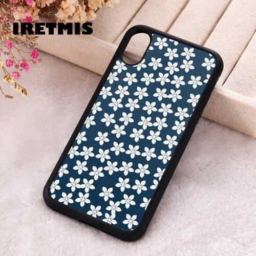 Iretmis 5 5S SE 2020 Phone Cover Case for iPhone 6 6S 7 8 Plus X Xs XR 11 12 Mini Pro Max Rubber Silicone Flower Blue
