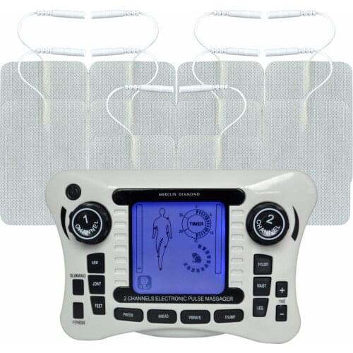 308B Electrical Stimuator Tens Machine Digital Therapy Massager Body Knee Pain Relief Device With 5Pairs Pin Electrode Pads