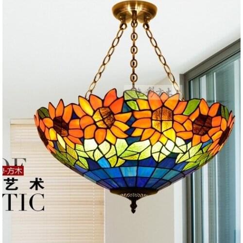 European Garden Tiffany pendant Mediterranean color lighting living room / bedroom / study lamps PT043B-20