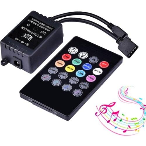 20 Key Music IR Controller Black Sound Sensor Remote DC 12V 24V 20key IR Remote RGB Controller For RGB LED Light Strip