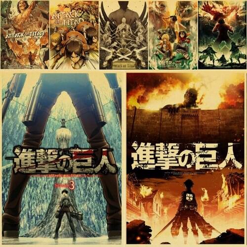 Attack on Titan Canvas Painting Wall Art Janpnese Anime Prints Posters Room Decor Pictures Wall Decor Bedroom Home Decoration
