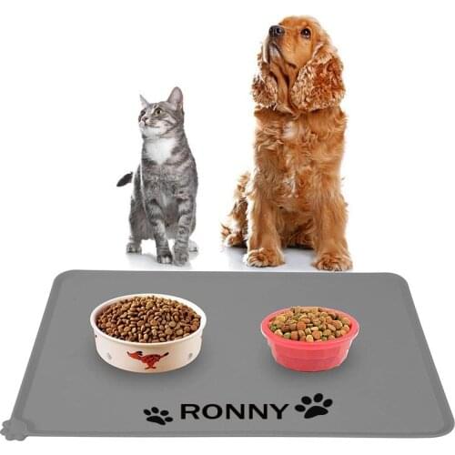 Waterproof Placemat for Dog Cat Solid Color Silicone Pet Food Pad Pet Bowl Drinking Feeding Mat Dog Supplies Stuff Accessories