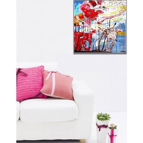 Creative Animal Color Poster Canvas Print Painting Wall Art Living Room Home Decoration