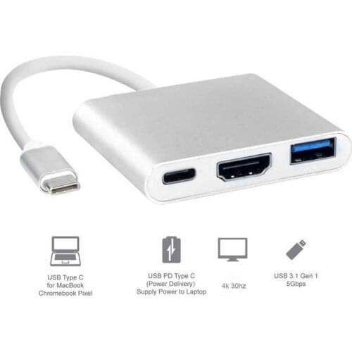 Muti-Ports USB 3.1 Type C To HDMI USB 3.0 HUB USB-C multi-port Adapter Dongle Dock Cable for Macbook Pro