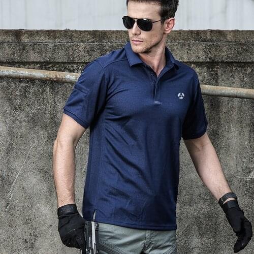 Men Summer Outdoor Sports Hiking Quick Dry Breathable Shirt Urban Tactical Male Army Military Lapel T Shirt Short Sleeve Shirts