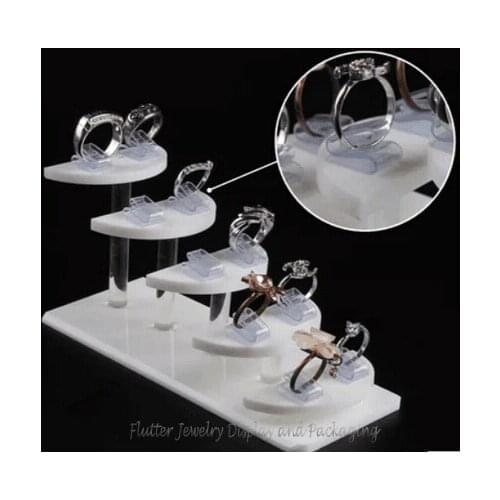Newest 5-Layer Acrylic Ring Display Stand Ring Holder Jewelry Stands Ring Display Case Jewellery Holder Jewelry Stands