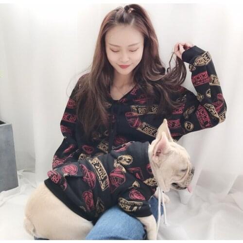 New Autumn and Winter Plush Pet Parent-child Dog Hooded Two Legged Clothes Way To Fight Cat Cartoon Sweater Cat Dog Clothes