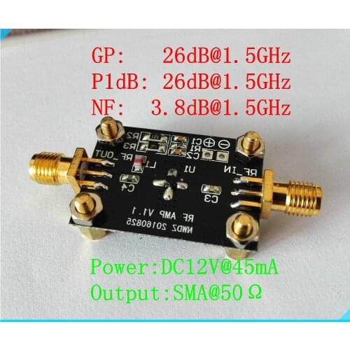 NEW 1PC 10K-2G broadband amplification RF gain is typically 26dB
