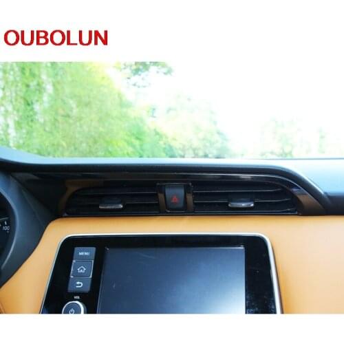 OUBOLUN Stainless Steel Middle Air Vent Outlet Cover Trim Molding Auto Interior Accessories Car Styling For Nissan Kicks 2017