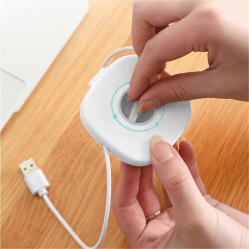 Portable Round Mini Headset Box Wire Desktop & Workstation Clips Cord Management Holder USB Charging Data Line Cable Winder